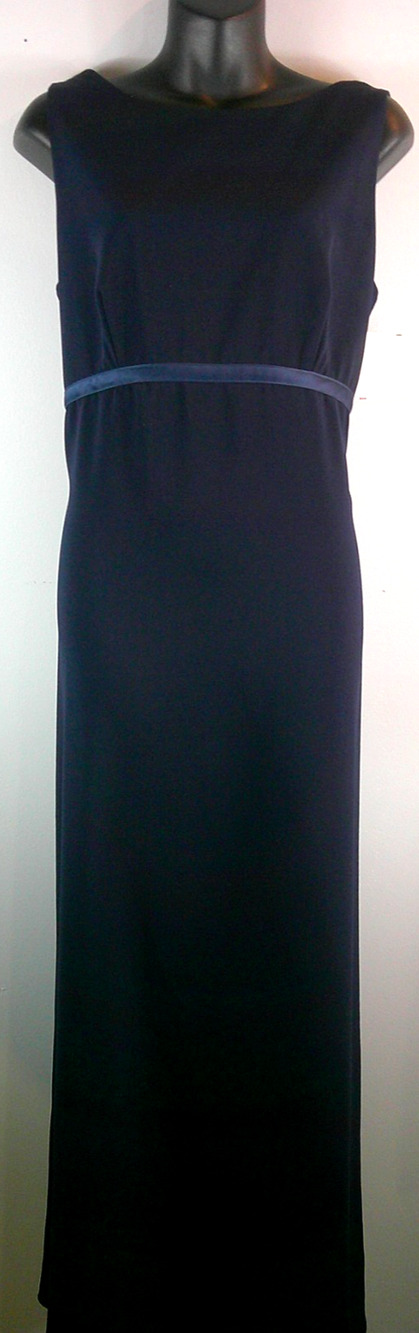 Michaelangelo David's Bridal Long Formal Navy Sleeveless Gown Women's 12